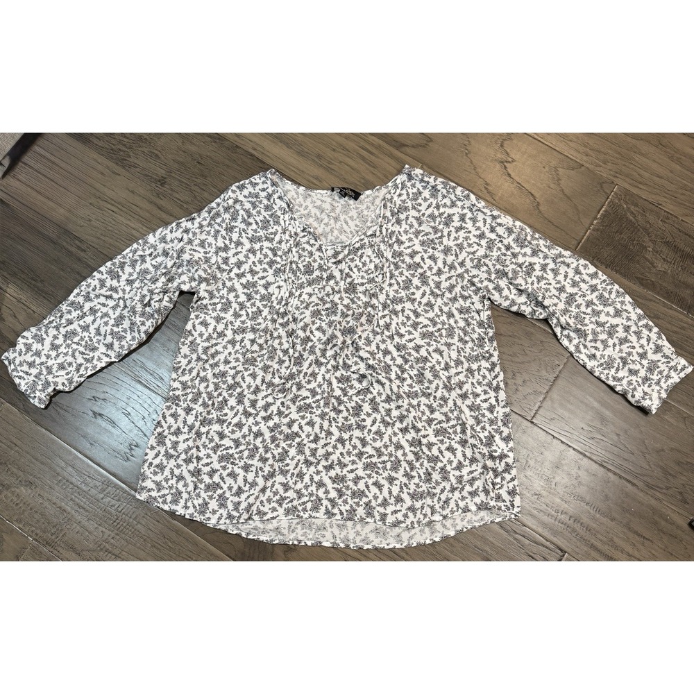 SUZANNE BETRO Plus Size 3X Long Sleeve‎ Tunic Blouse Floral